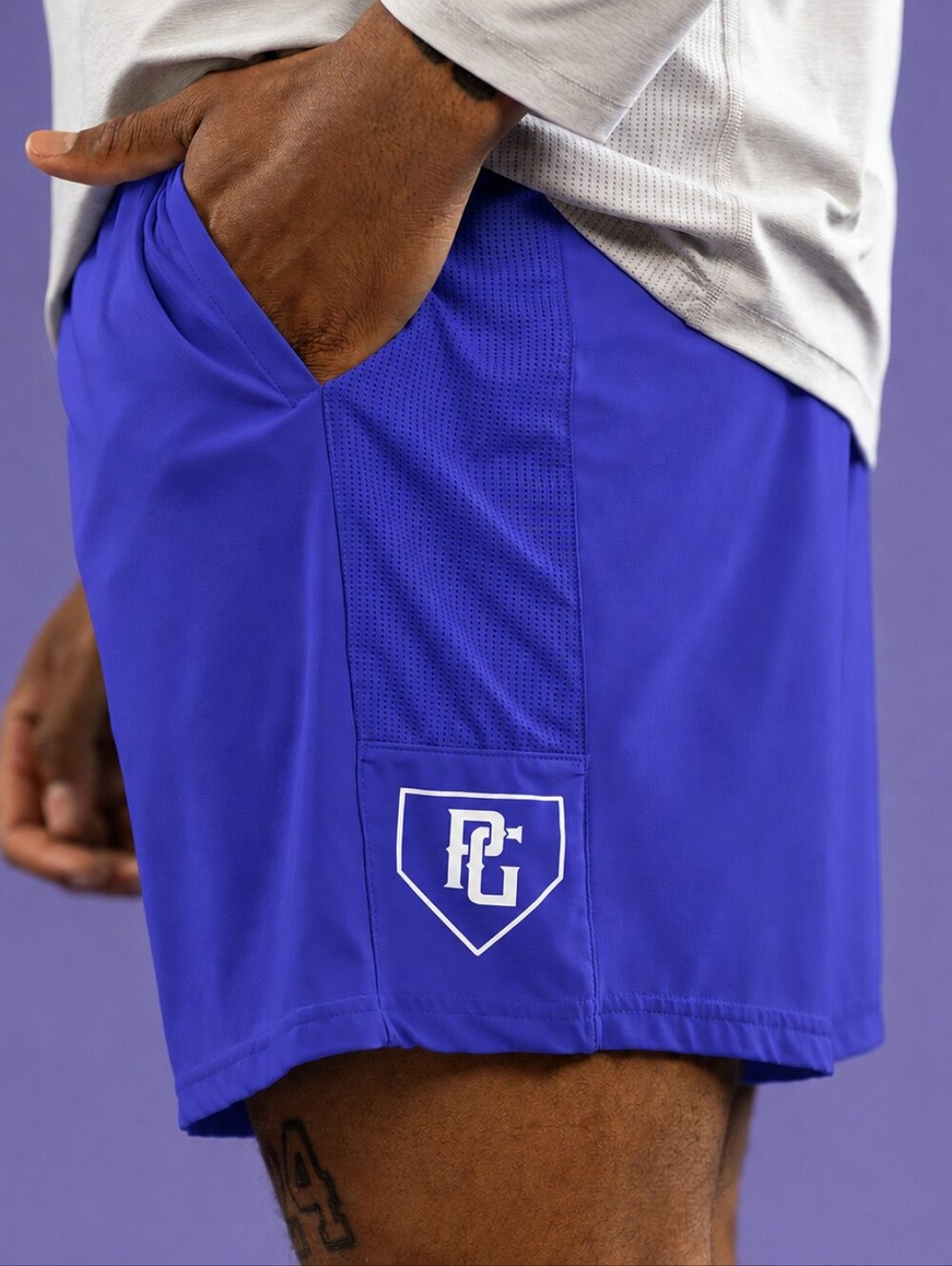 PERFECT GAME Triple Play Training Shorts Purple Mens Medium Baseball Athletic